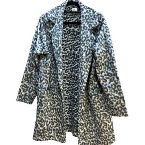 A New Day Gray Leopard Print Coat